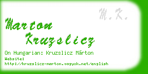 marton kruzslicz business card